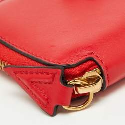 Versace Red Leather Medusa Zip Coin Purse