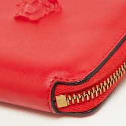 Versace Red Leather Medusa Zip Coin Purse
