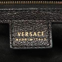 Versace Black Leather Frame Clutch