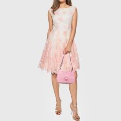 Versace Pink Leather La Medusa Hobo