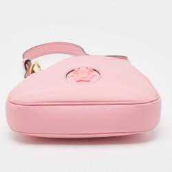 Versace Pink Leather La Medusa Hobo
