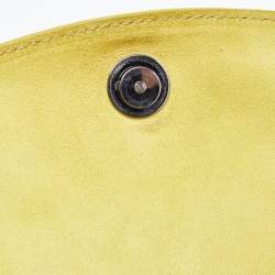 Versace Metallic Green Patent Leather Flap Hobo 