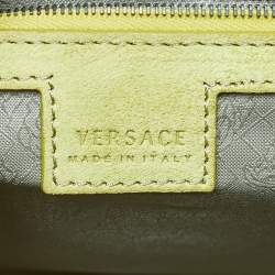 Versace Metallic Green Patent Leather Flap Hobo 