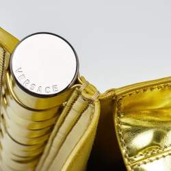 Versace Metallic Green Patent Leather Flap Hobo 