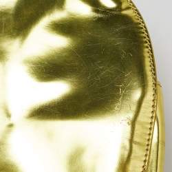 Versace Metallic Green Patent Leather Flap Hobo 