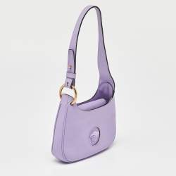 Pre Owned Versace Lilac Leather La Medusa Hobo