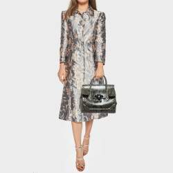 Pre Owned Versace Green Python Leather Palazzo Empire Tote