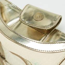 Versace Cream/Gold Leather Shoulder Bag