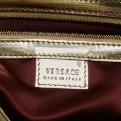 Versace Cream/Gold Leather Shoulder Bag
