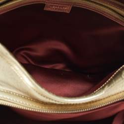 Versace Cream/Gold Leather Shoulder Bag