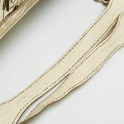 Versace Cream/Gold Leather Shoulder Bag