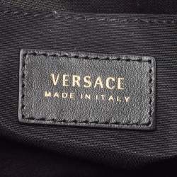 Pre Owned Versace Multicolor Quilted Leather Medusa Zip Wristlet Pouch