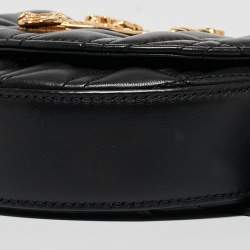 Versace Black Quilted Leather Virtus Belt Bag
