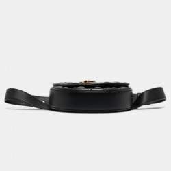 Versace Black Quilted Leather Virtus Belt Bag