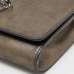 Pre Owned Versace Metallic Leather Palazzo Medusa Chain Clutch