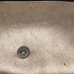 Pre Owned Versace Metallic Leather Palazzo Medusa Chain Clutch