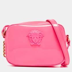 Versace Pink Patent Leather Palazzo Medusa Camera Bag