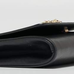 Pre Owned Versace Black Leather Medusa Palazzo Shoulder Bag