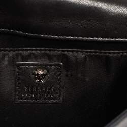 Pre Owned Versace Black Leather Medusa Palazzo Shoulder Bag