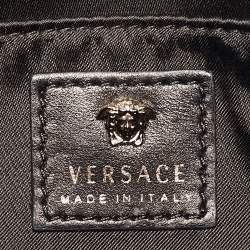 Pre Owned Versace Black Leather Medusa Palazzo Shoulder Bag
