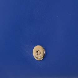 Pre Owned Versace Blue Leather Medusa Palazzo Shoulder Bag