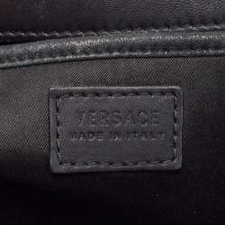 Pre Owned Versace Black Leather Medusa Chain Clutch