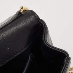 Pre Owned Versace Black Leather Medusa Chain Clutch