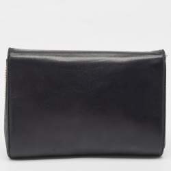 Pre Owned Versace Black Leather Medusa Chain Clutch
