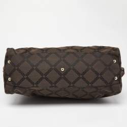 Versace Brown/Black Monogram Fabric and Leather Medusa Tote