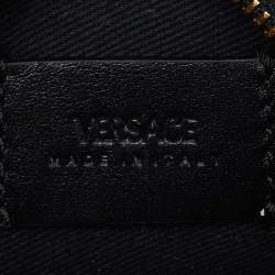 Pre Owned Versace Pink/Black La Greca Signature Coated Canvas Square Pouch