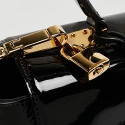 Versace Black Patent Leather Medusa Top Handle Bag