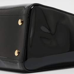 Versace Black Patent Leather Medusa Top Handle Bag