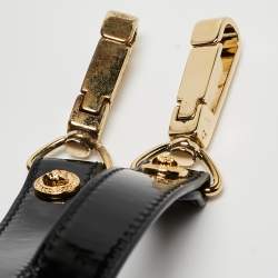 Versace Black Patent Leather Medusa Top Handle Bag