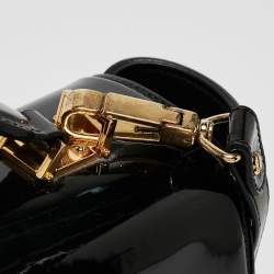 Versace Black Patent Leather Medusa Top Handle Bag