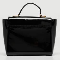 Versace Black Patent Leather Medusa Top Handle Bag