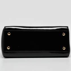 Versace Black Patent Leather Medusa Top Handle Bag