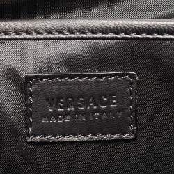 Versace Black Patent Leather Medusa Top Handle Bag