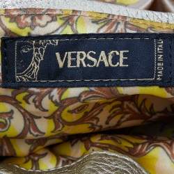 Versace Beige/Gold Nylon and Leather Studded Madonna Satchel