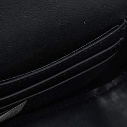 Pre Owned Versace Black Leather Flap Chain Clutch