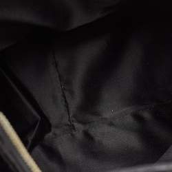 Pre Owned Versace Black Quilted Nylon and Croc Embossed Patent Leather Logo Hobo