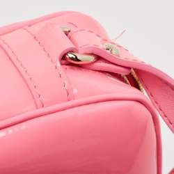 Versace Neon Pink Patent Leather Palazzo Camera Crossbody Bag 