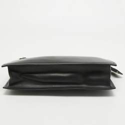 Pre Owned Versace Black Leather Medusa Head Wristlet Clutch