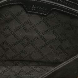 Pre Owned Versace Black Leather Medusa Head Wristlet Clutch