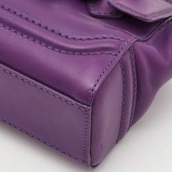 Pre Owned Versace Purple Leather Mini Medusa Empire Tote