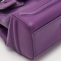 Pre Owned Versace Purple Leather Mini Medusa Empire Tote