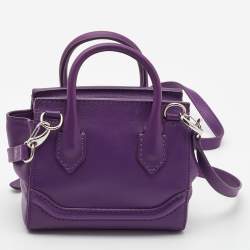 Pre Owned Versace Purple Leather Mini Medusa Empire Tote