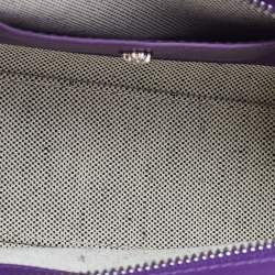 Pre Owned Versace Purple Leather Mini Medusa Empire Tote