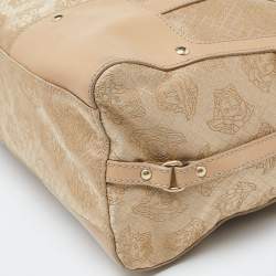 Pre Owned Versace Beige Signature Canvas and Leather Satchel