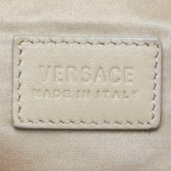 Pre Owned Versace Beige Signature Canvas and Leather Satchel