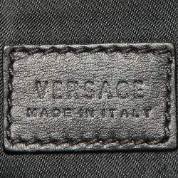 Pre Owned Versace Black Leather Medusa Medallion Tote